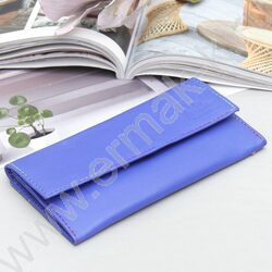 Кошелёк женский н/кожа на кнопке Медведь синий электрик | Фото 1