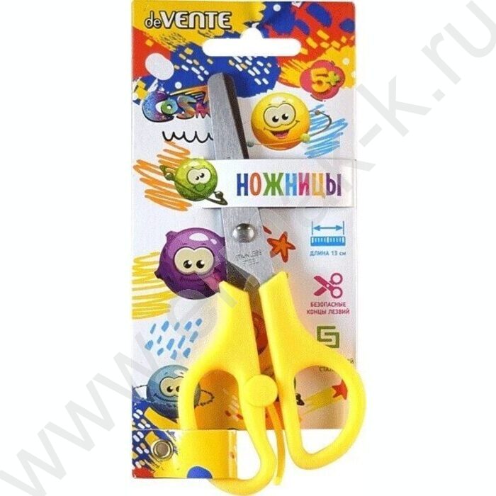 Ножницы 13см детские Cosmo пл.кольца, с упором | Фото 1