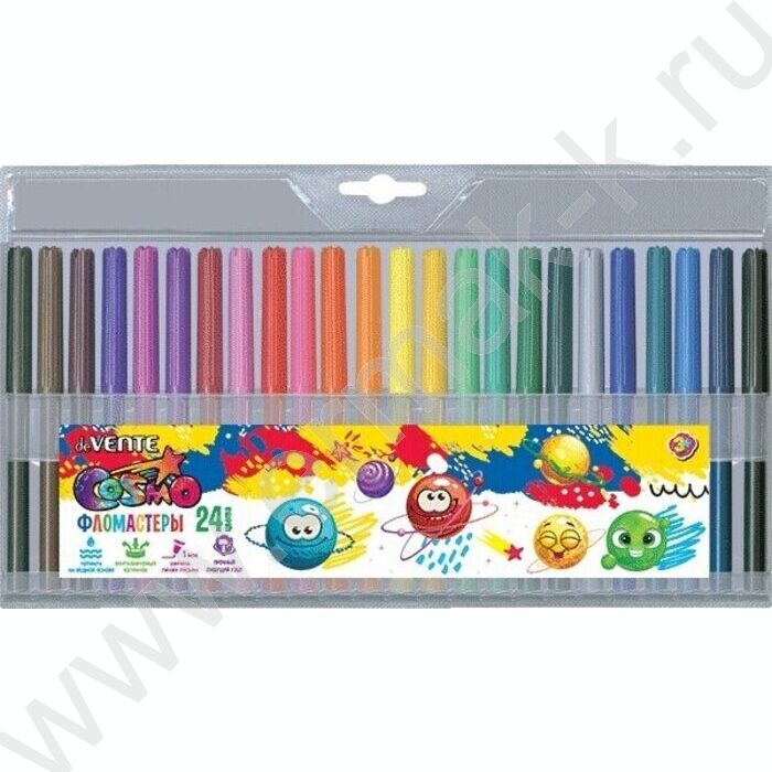 Фломастеры  24цв Cosmo вентилируемый колпачок,блистер европодвес | Фото 1