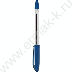 Ручка шар 0,7мм синяя/пр.корпус,с каучуковым держателем | Фото 2