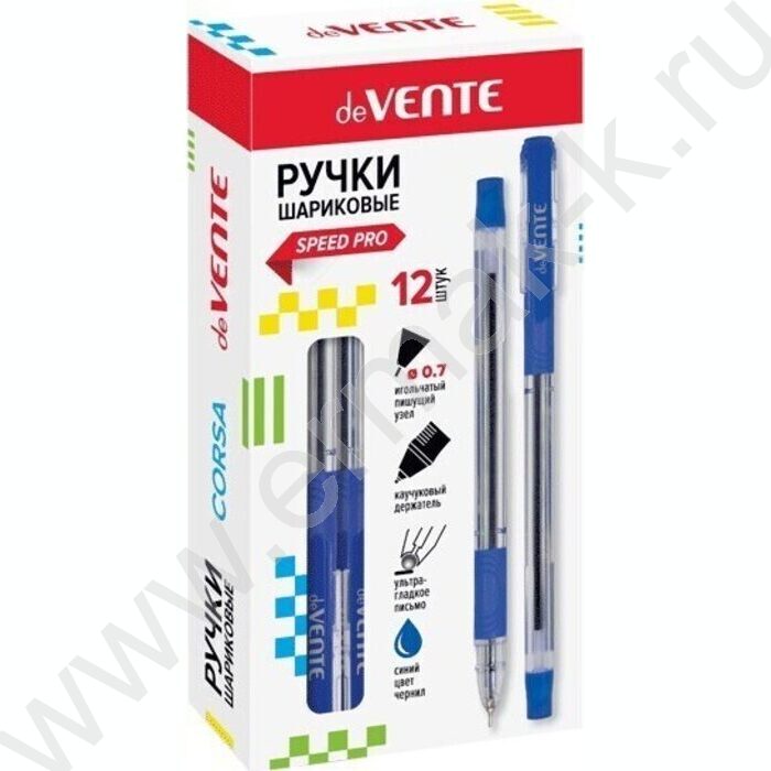 Ручка шар Corsa синяя 0,7мм /игла, прозр. корпус с каучук. держателем, ультра гладкое письмо | Фото 3