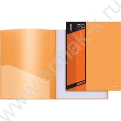 Папка  60 файлов Juicy оранжевая, сменная этикетка / внутр. карман | Фото 1