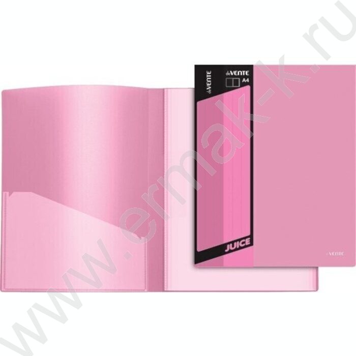 Папка  60 файлов Juicy розовая, сменная этикетка / внутр. карман | Фото 1