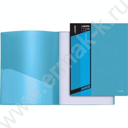 Папка  60 файлов Juicy ярко-голубая, сменная этикетка / внутр. карман | Фото 1