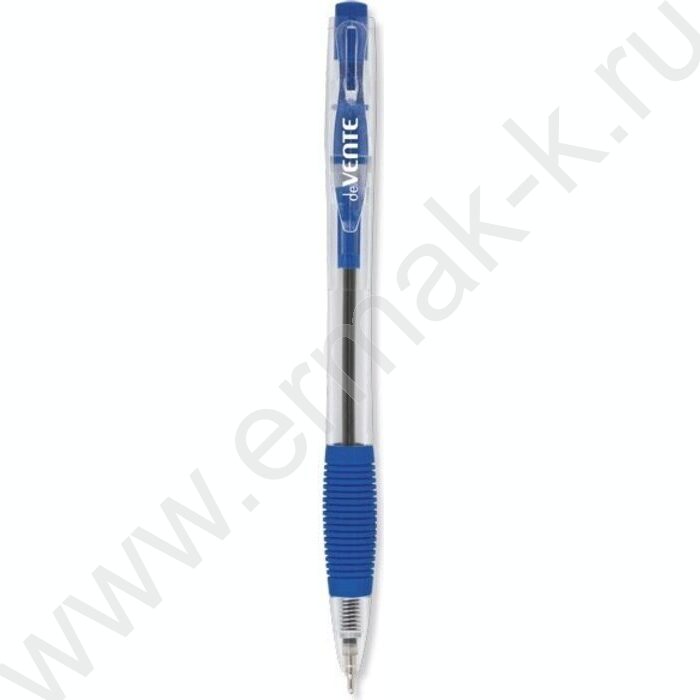 Ручка шар авт 0,7мм Incanto синяя/игла, прозр.корпус, синий резиновый держатель | Фото 1