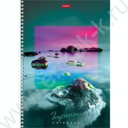Тетрадь  80л А4 клетка/спираль "Impressions" 4вида | Фото 1