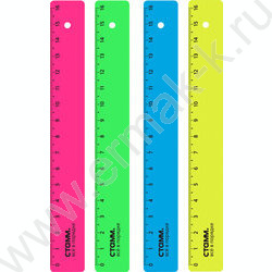 Линейка пл 16см неон/ ассорти | Фото 1