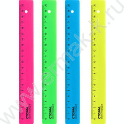 Линейка пл 20см неон/ ассорти | Фото 1