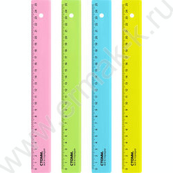 Линейка пл 25см неон прозр. / ассорти | Фото 1