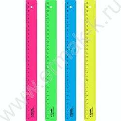 Линейка пл 30см неон/ ассорти | Фото 1