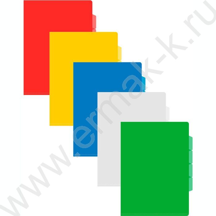 Папка уголок А4 3уровн ассорти 0,15мм | Фото 1