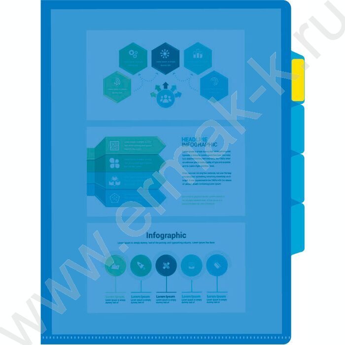 Папка уголок А4 3уровн ассорти 0,15мм | Фото 6