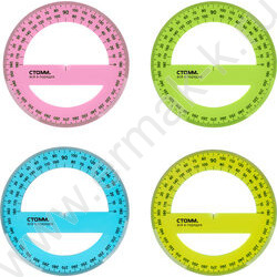 Транспортир 360° 10см флюор прозр | Фото 1