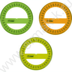 Транспортир 360° 10см флюор прозр | Фото 2
