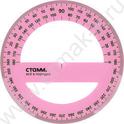 Транспортир 360° 10см флюор прозр | Фото 6