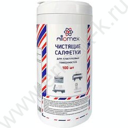Чистящие салфетки д/пласт.поверхностей /100шт в тубе влажные | Фото 1
