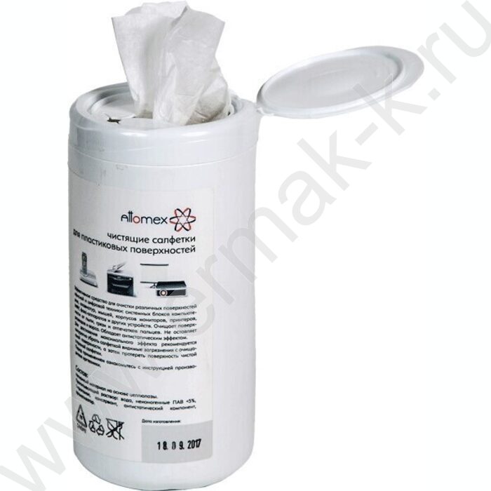 Чистящие салфетки д/пласт.поверхностей /100шт в тубе влажные | Фото 2