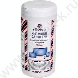 Чистящие салфетки д/экранов /100шт в тубе влажные | Фото 1