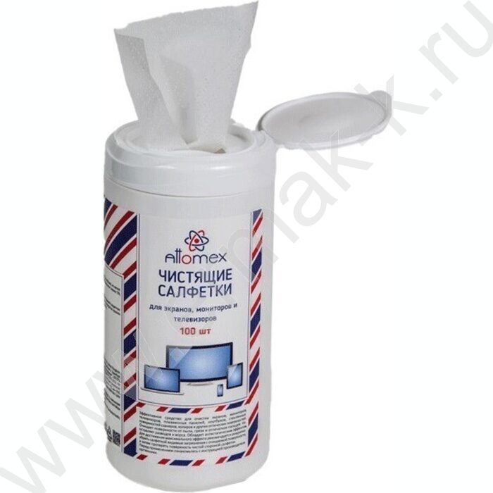 Чистящие салфетки д/экранов /100шт в тубе влажные | Фото 2
