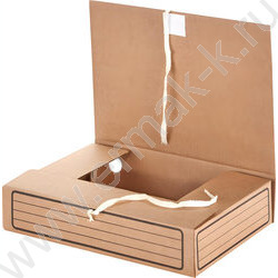 Короб архивный  75мм гофрокартон бурый на завязках | Фото 2