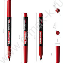 Маркер перм. /красный/ 1мм P-100   | Фото 4