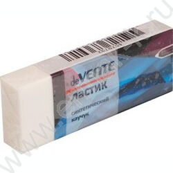 Ластик белый синтетический каучук 57*21*10мм /без пыли /индив. упаковка | Фото 1