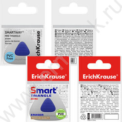 Ластик белый треугольный "Smart Mini Triangle" с пласт. держателем | Фото 2