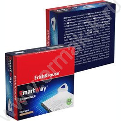 Ластик белый треугольный "Smart Mini Triangle" с пласт. держателем | Фото 3