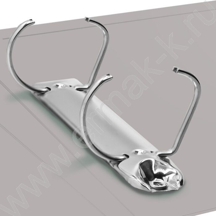 Папка 2 D-образных кольца 40мм серая 0,8мм карман внутренний и торцевой | Фото 3