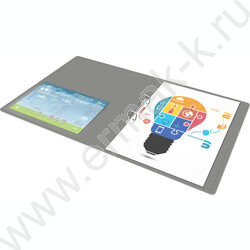 Папка 2 D-образных кольца 40мм серая 0,8мм карман внутренний и торцевой | Фото 6