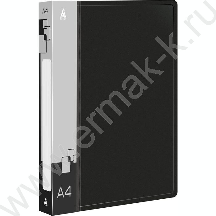 Папка 2 D-образных кольца 40мм черная 0,8мм карман внутренний и торцевой | Фото 1