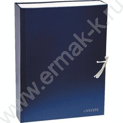 Короб архивный 80мм б/вин синий 2 завязки складной | Фото 1