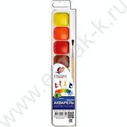 Акварель медовая  8цв  Классика с кисточкой п/у | Фото 1