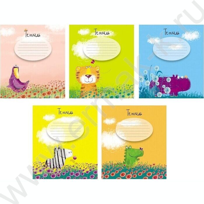 Тетрадь  12л клетка "На цветочной поляне" /лак/ ассорти | Фото 1