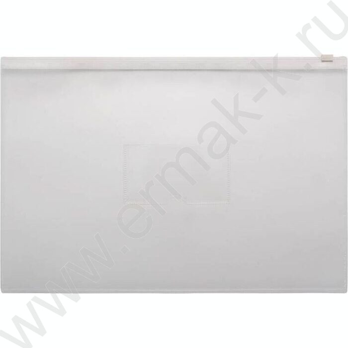 Папка-конверт на молнии А4 ZIP карм.для визит. белая | Фото 1