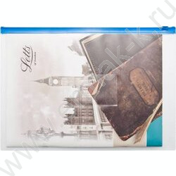 Папка-конверт на молнии А4 ZIP карм.для визит. белая | Фото 2