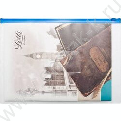 Папка-конверт на молнии А4 ZIP карм.для визит. желтая | Фото 2