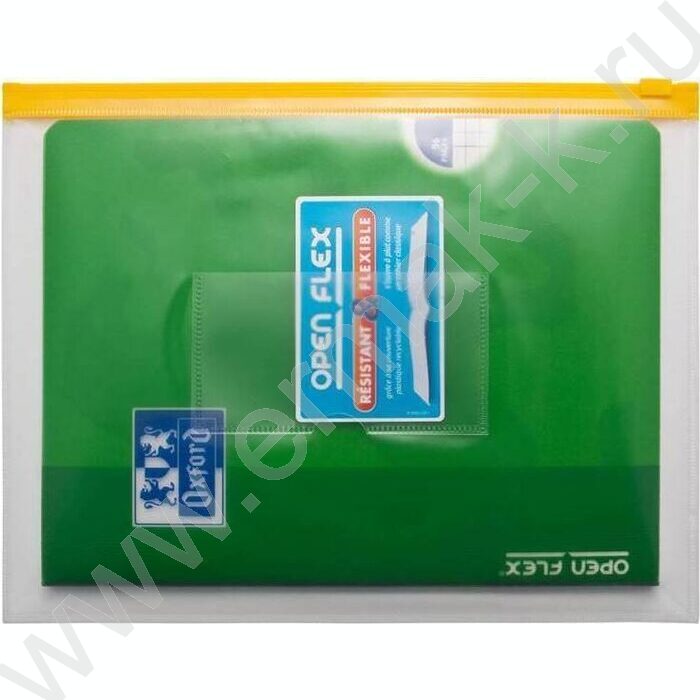 Папка-конверт на молнии А5 ZIP карм.для визит. красная | Фото 2