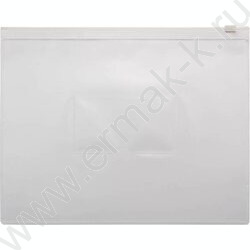 Папка-конверт на молнии А5 ZIP карм.для визит. белая | Фото 1