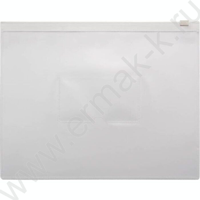 Папка-конверт на молнии А5 ZIP карм.для визит. белая | Фото 1