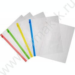 Папка-конверт на молнии А5 ZIP карм.для визит. белая | Фото 3