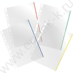 Файлы (мультифора) А4  30мкм Премиум глянцевые цветной ассорти край | Фото 1