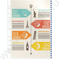 Файлы (мультифора) А4  30мкм Премиум глянцевые цветной ассорти край | Фото 7