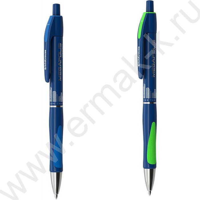 Ручка шар авт MEGAPOLIS Concept Matic&Grip 0,7, синяя /корпус-синий | Фото 1