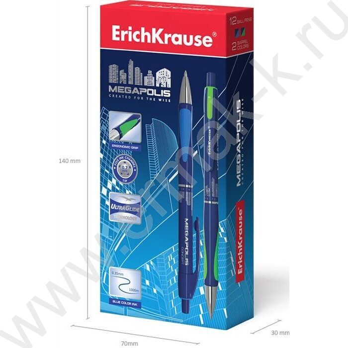 Ручка шар авт MEGAPOLIS Concept Matic&Grip 0,7, синяя /корпус-синий | Фото 5