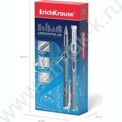 Ручка гелевая синяя 0,5мм  Megapolis | Фото 4