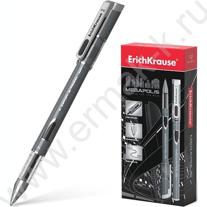 Ручка гелевая черная 0,5мм  Megapolis | Фото 2