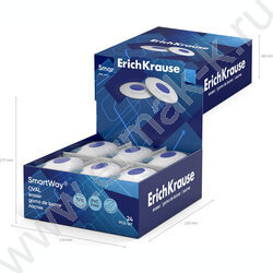 Ластик белый овальный "Smart Oval" с синим держателем | Фото 4