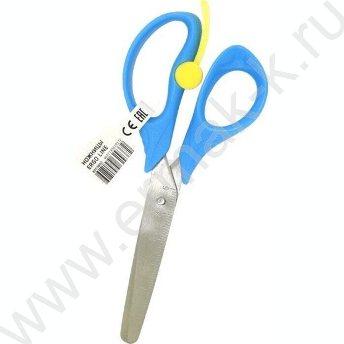Ножницы 13см детские Ergo Line эргономичные пластиковые кольца с упором, ассорти, картон. диспле | Фото 2