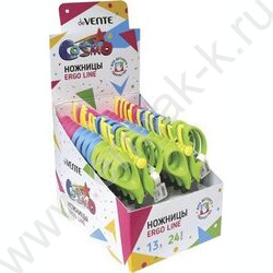 Ножницы 13см детские Ergo Line эргономичные пластиковые кольца с упором, ассорти, картон. диспле | Фото 4